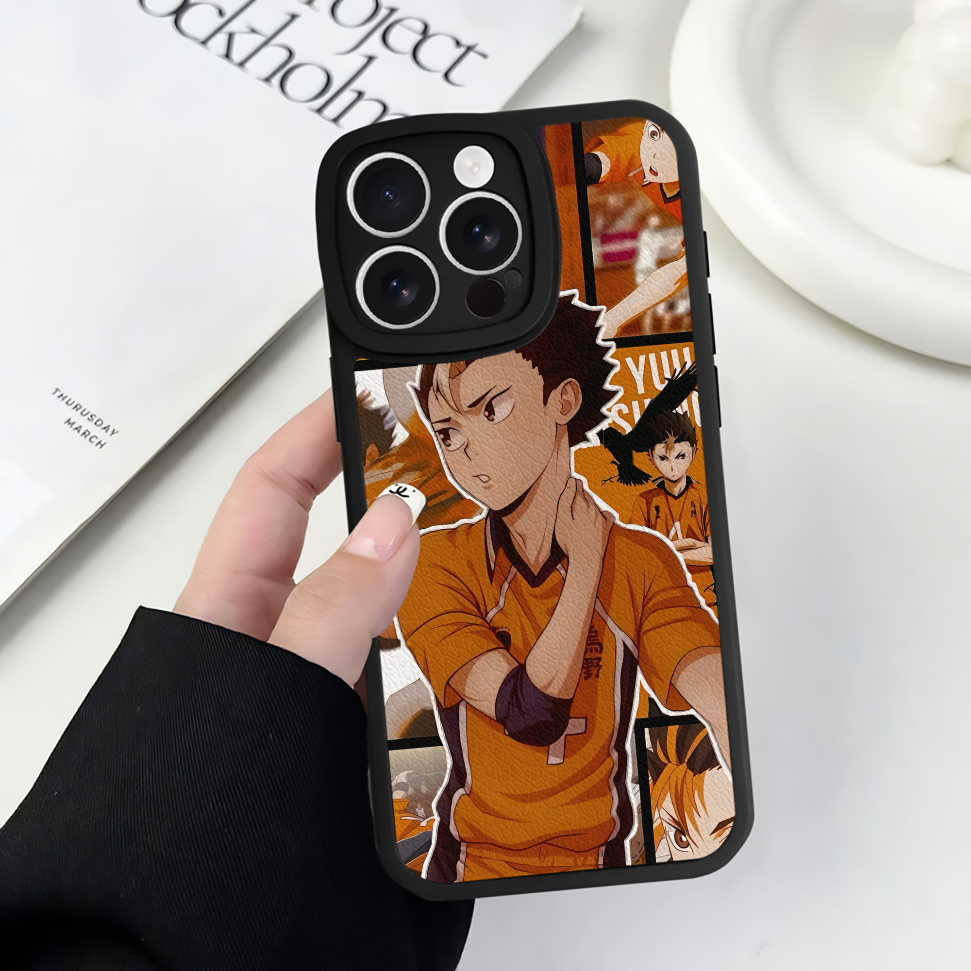 （画像用） ハイキュー!! Haikyu!! 【iPhone 16シリーズ対応】シリコンスマホケース（レザー調） 材質：シリコン
